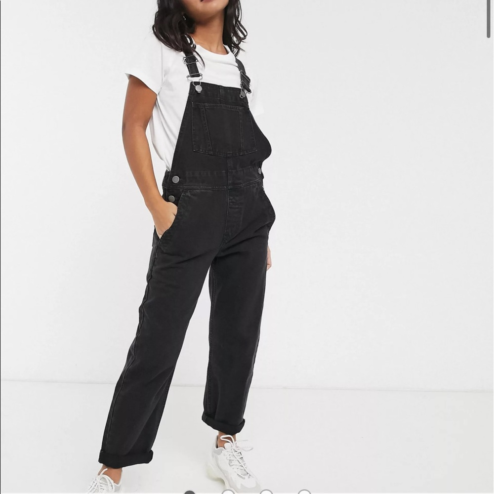 ASOS Design denim overalls in washed black